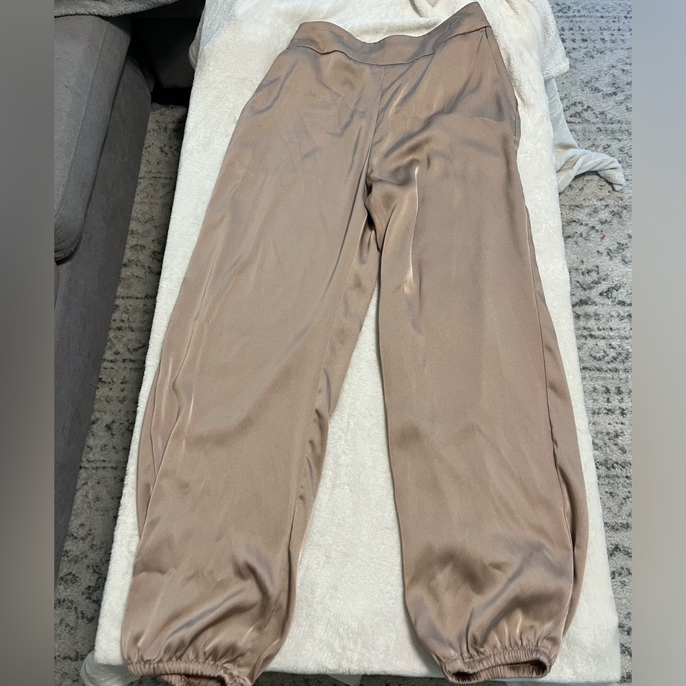Express satin-like super high rise pants